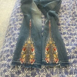 Driftwood Faded Embroidered  jeans